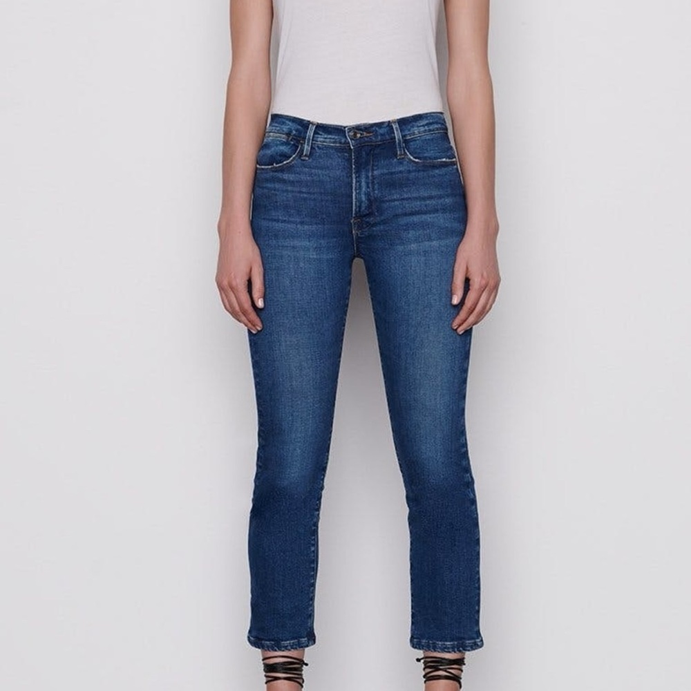 Frame Le High Straight Denim Blue Jeans size 27, 27 inch inseam.